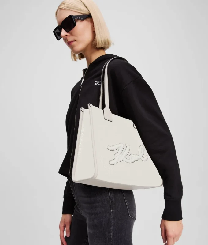 K/SKUARE GRAINY ORTA BOY TOTE ÇANTA