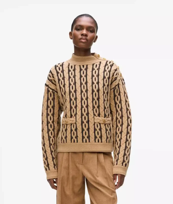 Kablo örgü mock neck kazak Kablo örgü mock neck kazak
