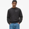 Kadife logolu bisiklet yaka sweatshirt Kadife logolu bisiklet yaka sweatshirt