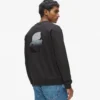 Kadife logolu bisiklet yaka sweatshirt Kadife logolu bisiklet yaka sweatshirt
