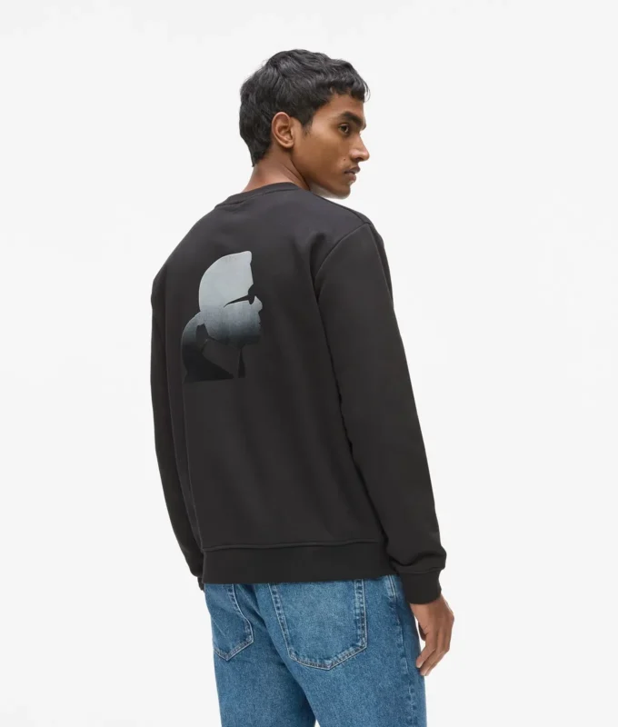 Kadife logolu bisiklet yaka sweatshirt Kadife logolu bisiklet yaka sweatshirt