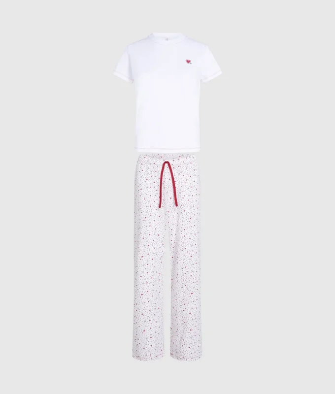 Kalp desenli pijama takımı