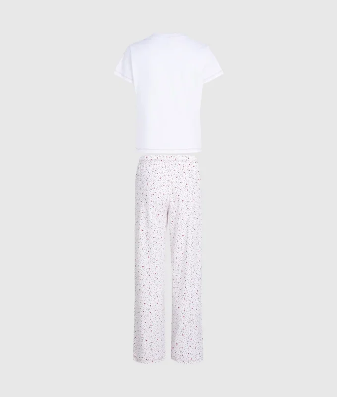 Kalp desenli pijama takımı