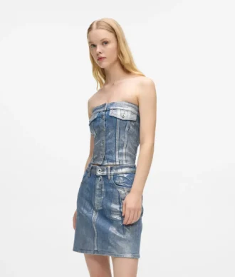 Kaplamalı denim büstiyer Kaplamalı denim büstiyer