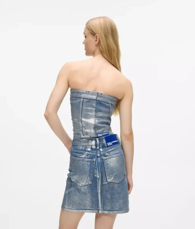 Kaplamalı denim büstiyer Kaplamalı denim büstiyer