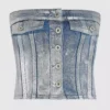Kaplamalı denim büstiyer Kaplamalı denim büstiyer