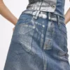 Kaplamalı denim mini etek Kaplamalı denim mini etek