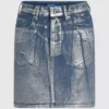 Kaplamalı denim mini etek Kaplamalı denim mini etek
