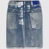 Kaplamalı denim mini etek Kaplamalı denim mini etek