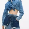 Katmanlı yüksek bel düz jean Katmanlı yüksek bel düz jean