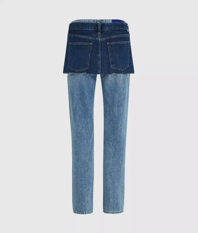 Katmanlı yüksek bel düz jean Katmanlı yüksek bel düz jean