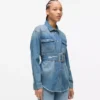 Kemerli denim gömlek Kemerli denim gömlek