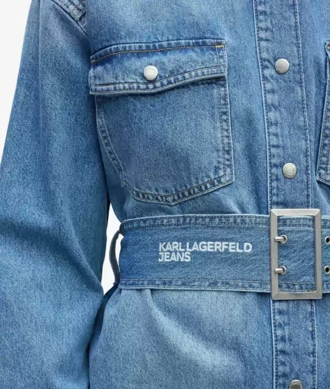Kemerli denim gömlek Kemerli denim gömlek