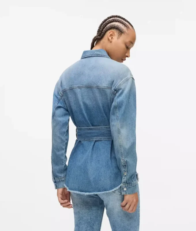 Kemerli denim gömlek Kemerli denim gömlek
