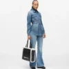 Kemerli denim gömlek Kemerli denim gömlek