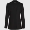Kemerli kontrast yakalı blazer Kemerli kontrast yakalı blazer