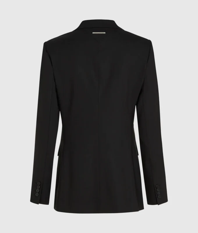 Kemerli kontrast yakalı blazer Kemerli kontrast yakalı blazer