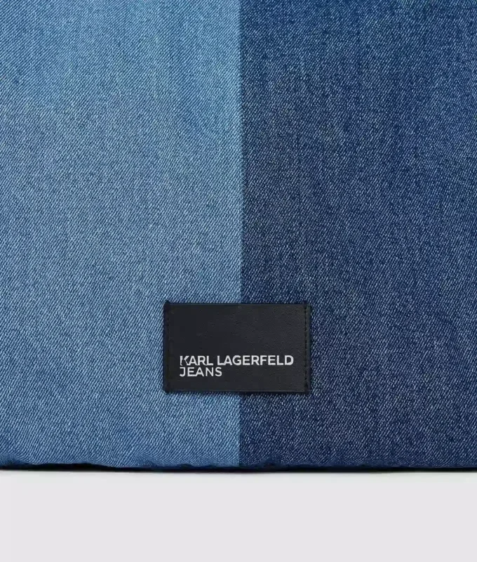 İki renkli denim alışveriş çantası İki renkli denim alışveriş çantası