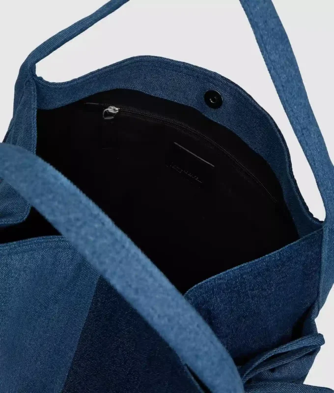 İki renkli denim alışveriş çantası İki renkli denim alışveriş çantası