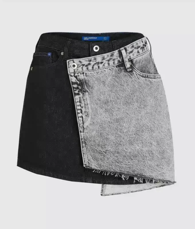 İki tonlu denim mini etek İki tonlu denim mini etek