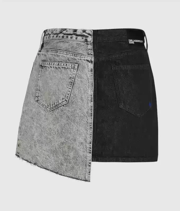 İki tonlu denim mini etek İki tonlu denim mini etek