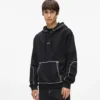Kontrast dikişli kapüşonlu sweatshirt Kontrast dikişli kapüşonlu sweatshirt