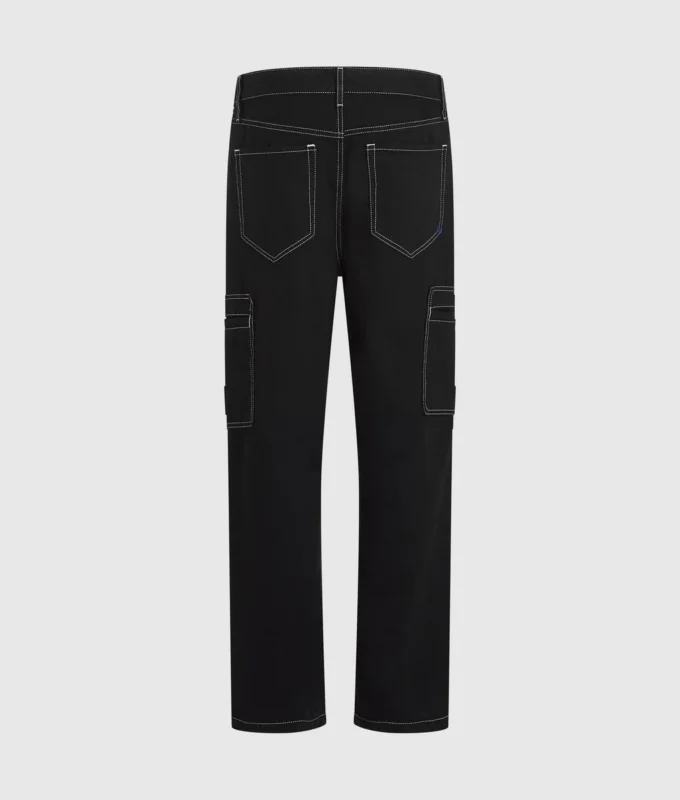 Kontrast dikişli kargo pantolon Kontrast dikişli kargo pantolon