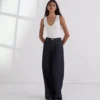KONTRAST DİKİŞLİ GENİŞ BACAKLI JEANS KONTRAST DİKİŞLİ GENİŞ BACAKLI JEANS