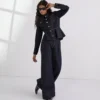 KONTRAST DİKİŞLİ GENİŞ BACAKLI JEANS KONTRAST DİKİŞLİ GENİŞ BACAKLI JEANS