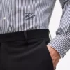 Kontrast yakalı çizgili gömlek Kontrast yakalı çizgili gömlek