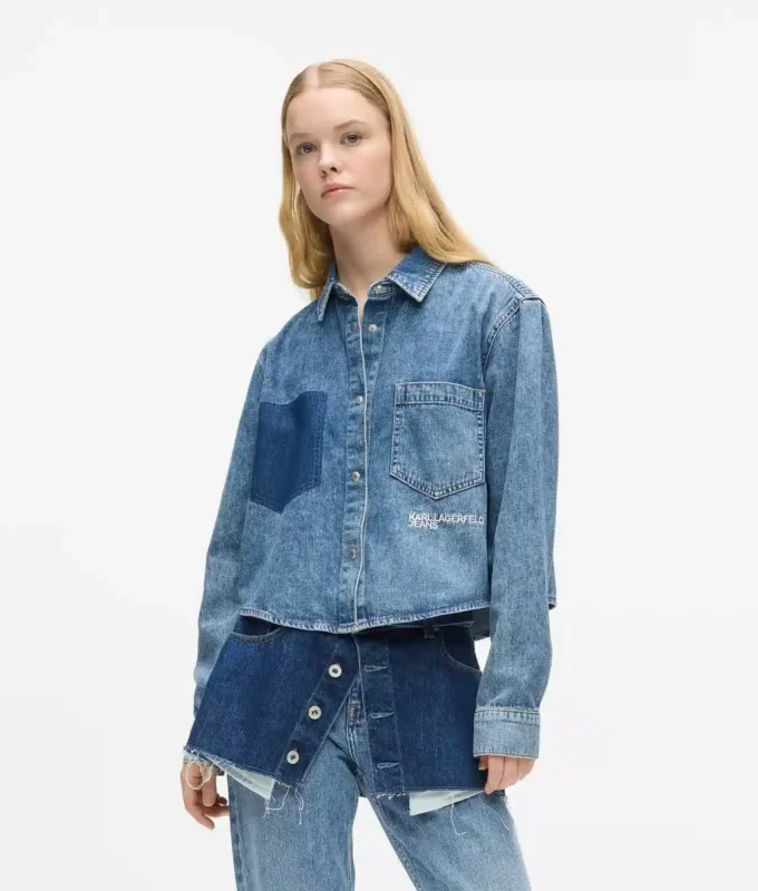 Kutu kesim denim gömlek Kutu kesim denim gömlek