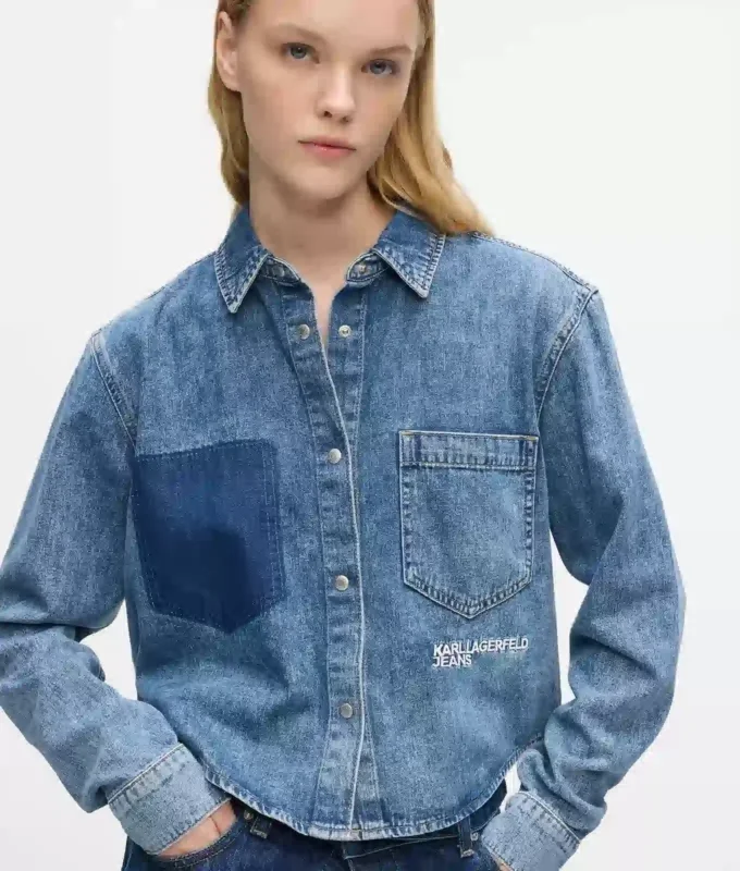 Kutu kesim denim gömlek Kutu kesim denim gömlek