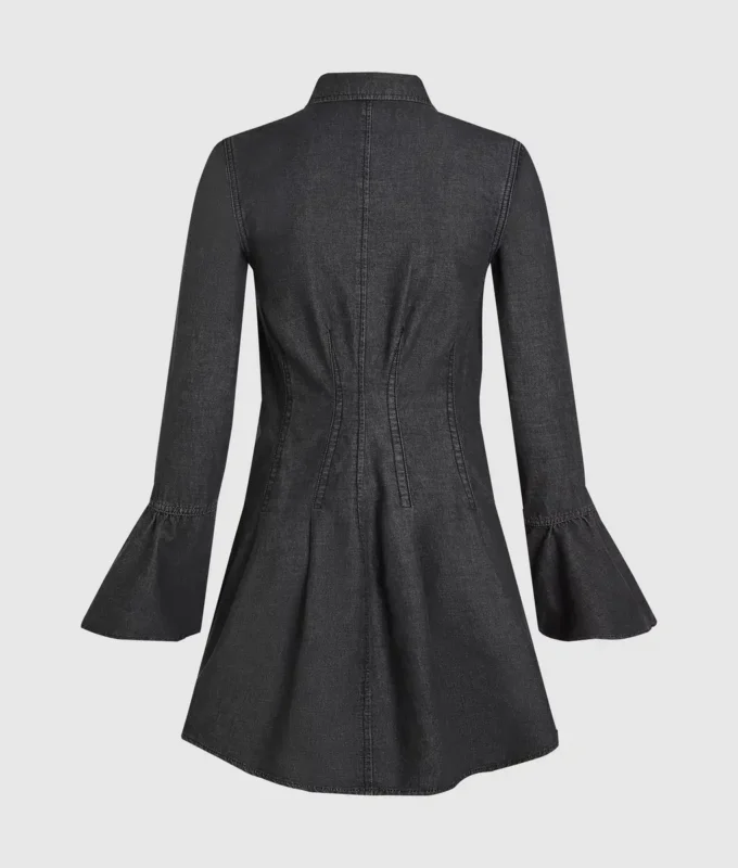 Kıvrımlı denim elbise Kıvrımlı denim elbise
