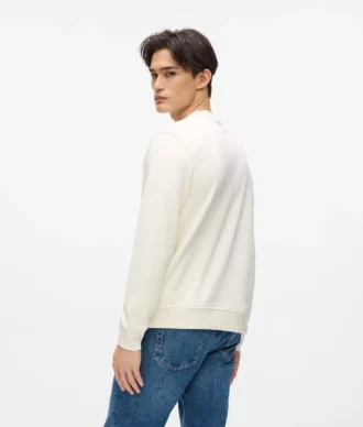 Logo baskılı bisiklet yaka sweatshirt