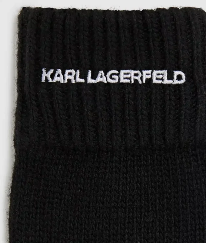 Logo işlemeli örgü eldivenler Logo işlemeli örgü eldivenler