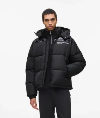 Logo puffer ceket