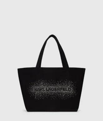 Logo rhinestone alışveriş çantası