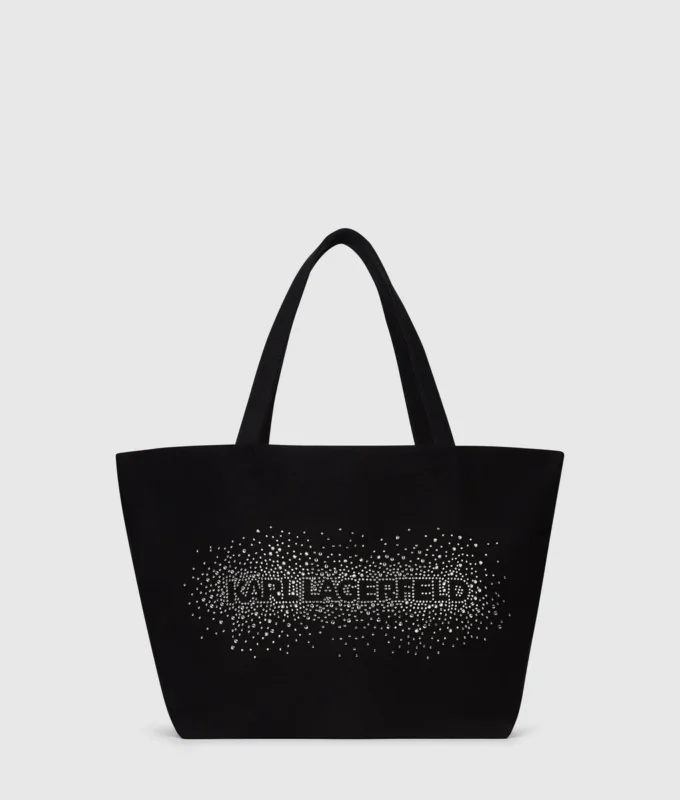 Logo rhinestone alışveriş çantası