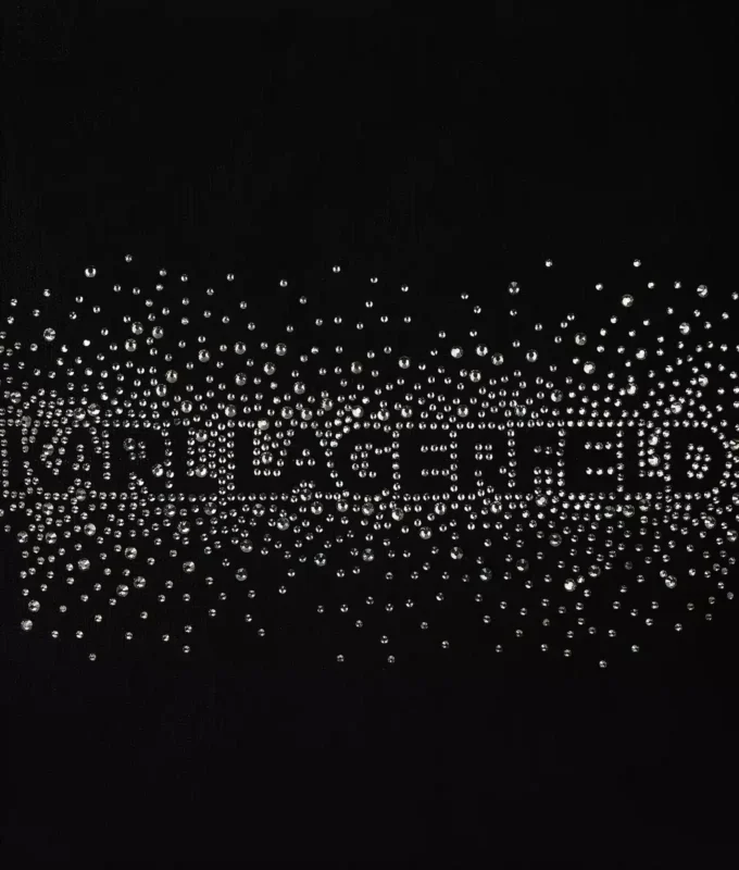 Logo rhinestone alışveriş çantası