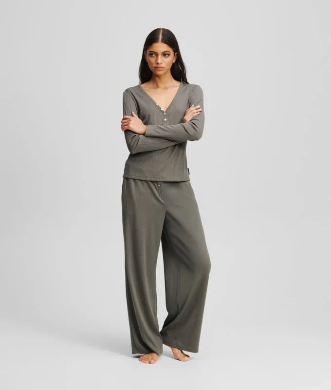 LOGO RIBBED PİJAMA TAKIMI LOGO RIBBED PİJAMA TAKIMI