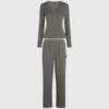 LOGO RIBBED PİJAMA TAKIMI LOGO RIBBED PİJAMA TAKIMI