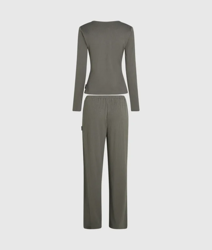 LOGO RIBBED PİJAMA TAKIMI LOGO RIBBED PİJAMA TAKIMI