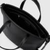 Metal logolu mini tote çanta
