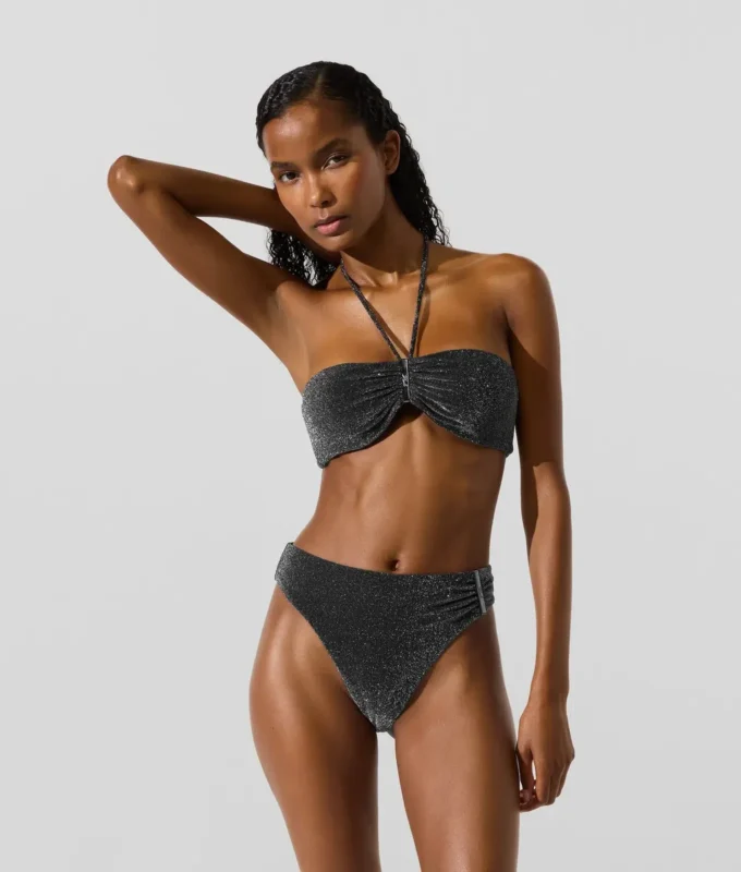 Metalik bandeau bikini üstü Metalik bandeau bikini üstü