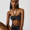 Metalik bandeau bikini üstü Metalik bandeau bikini üstü