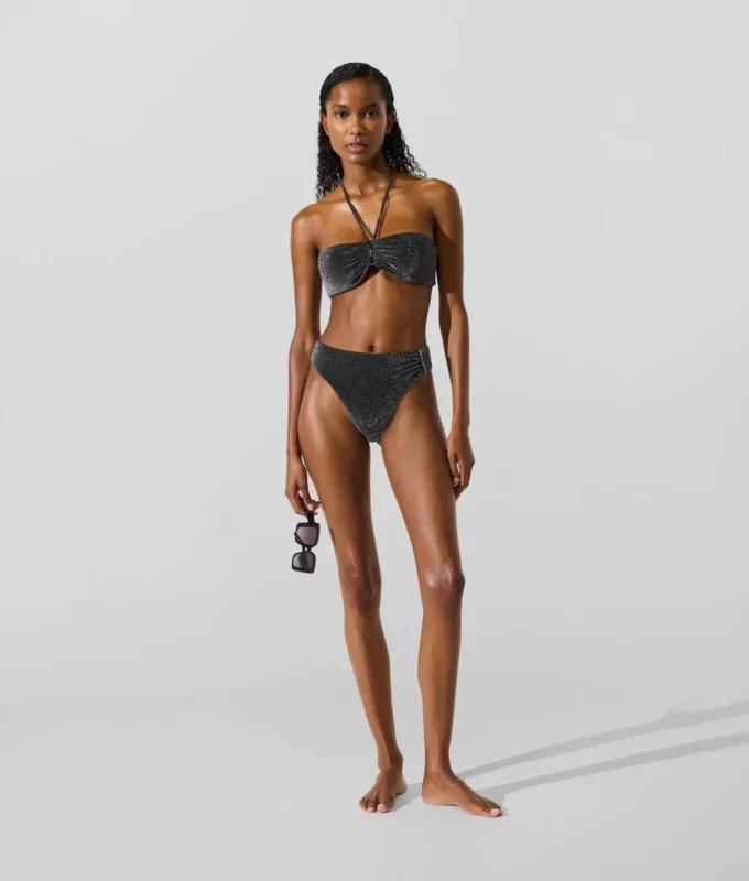Metalik bandeau bikini üstü Metalik bandeau bikini üstü