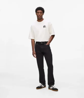 Metalik detaylı slim jean