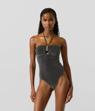 Metalik halter yaka mayo Metalik halter yaka mayo