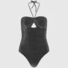 Metalik halter yaka mayo Metalik halter yaka mayo
