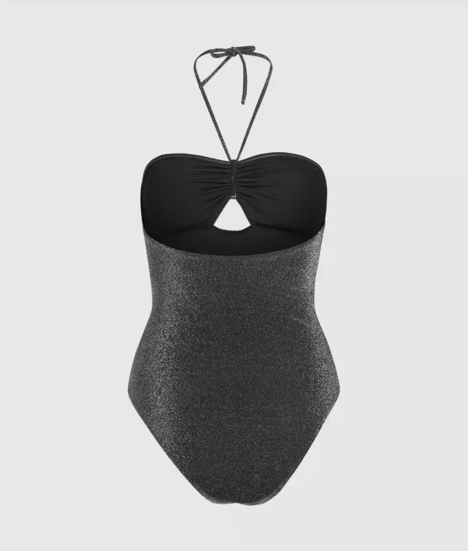 Metalik halter yaka mayo Metalik halter yaka mayo